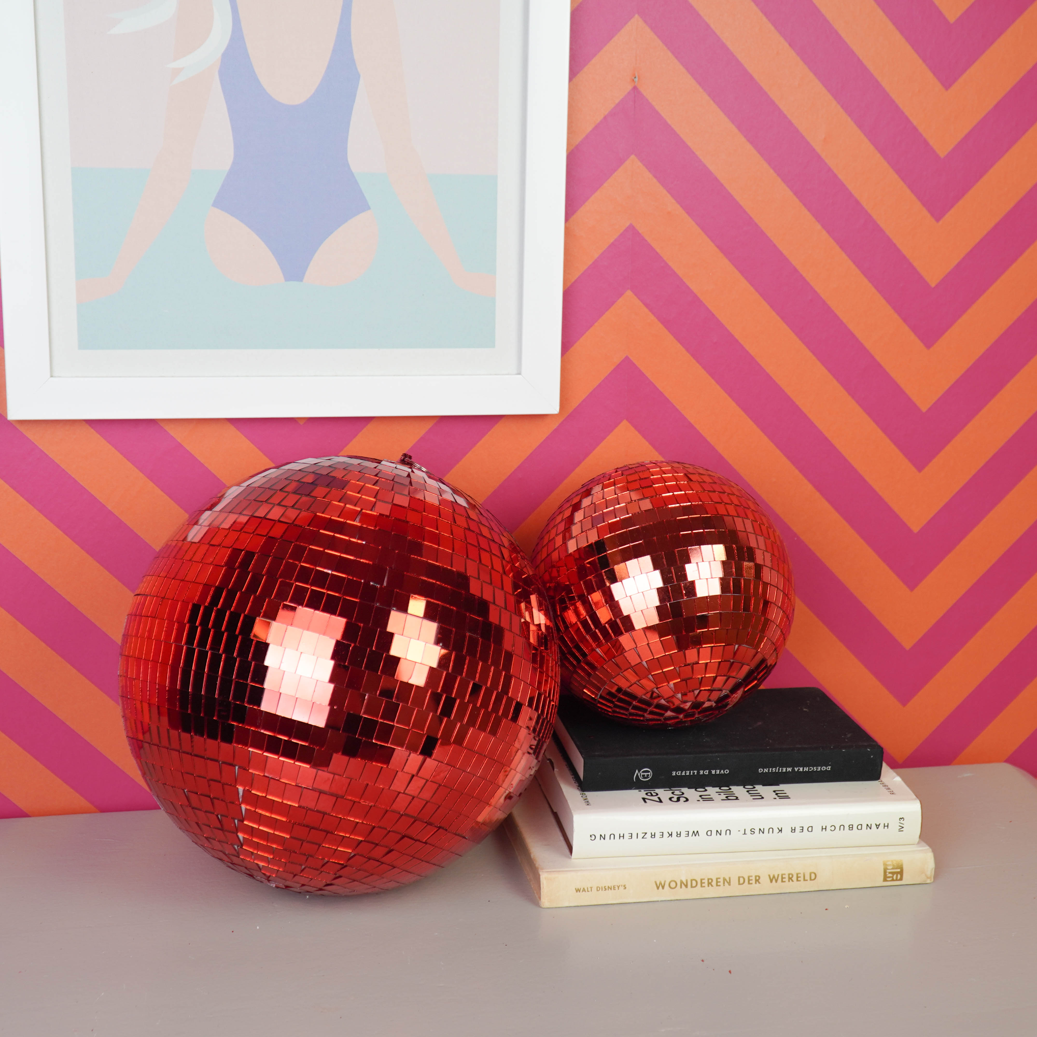 Kerstversiering -  Kersthanger - Discobal - Foam - Rood - 20x20x20cm