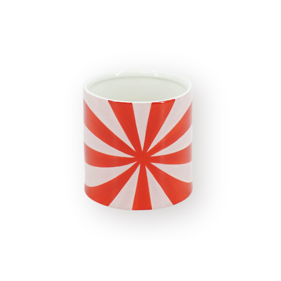 Pot - Plantenpot Swirl - Dolomiet - Rood/Roze - 12.5x12.5x13 cm