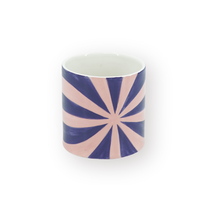 Pot - Bloempot Swirl - Dolomiet - Paars/Roze - 12.5x12.5x13 cm