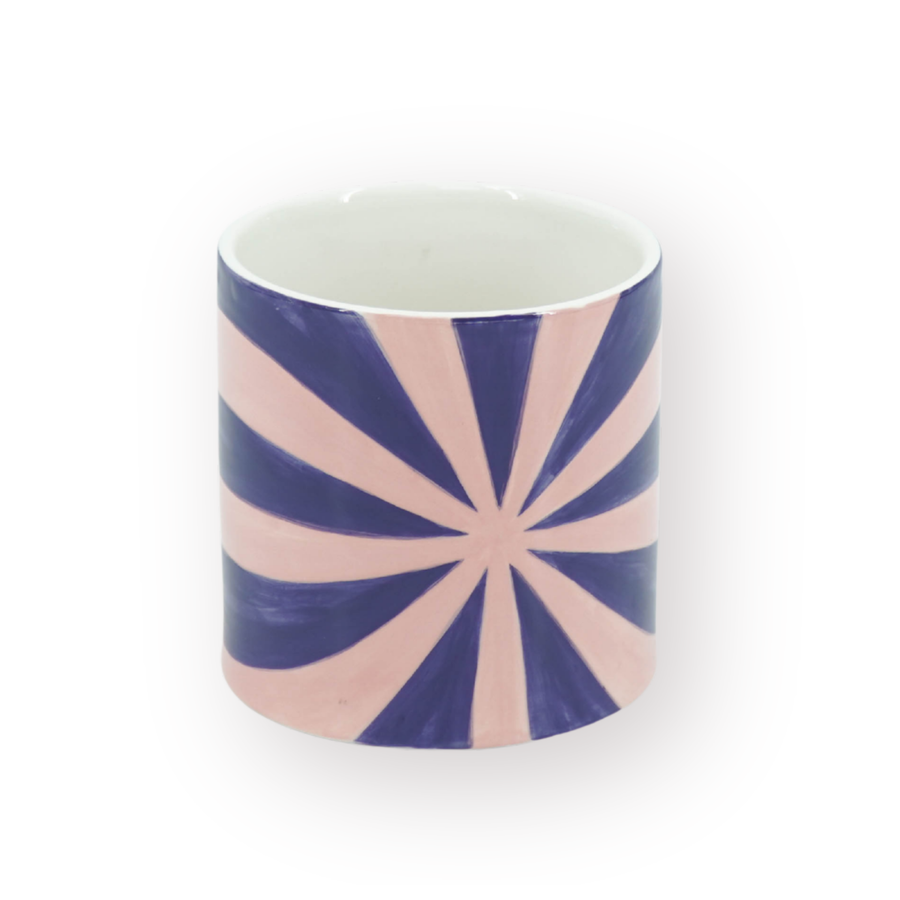 Pot - Plantenpot Swirl - Dolomiet - Blauw/Roze - 15.5x15.5x16cm