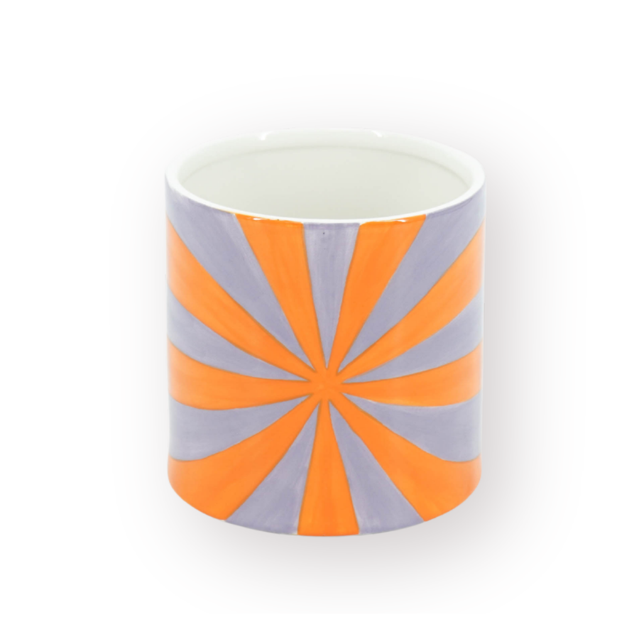 Pot - Bloempot Swirl - Dolomiet - Oranje/Lila - 15.5x15.5x16 cm