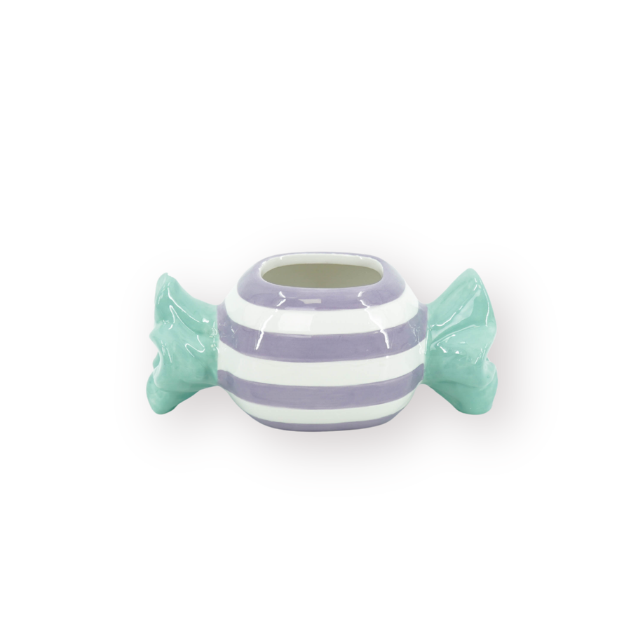 Pot - Planten Pot Snoepje - Dolomiet - Groen/ Lila - 17x8x8 cm