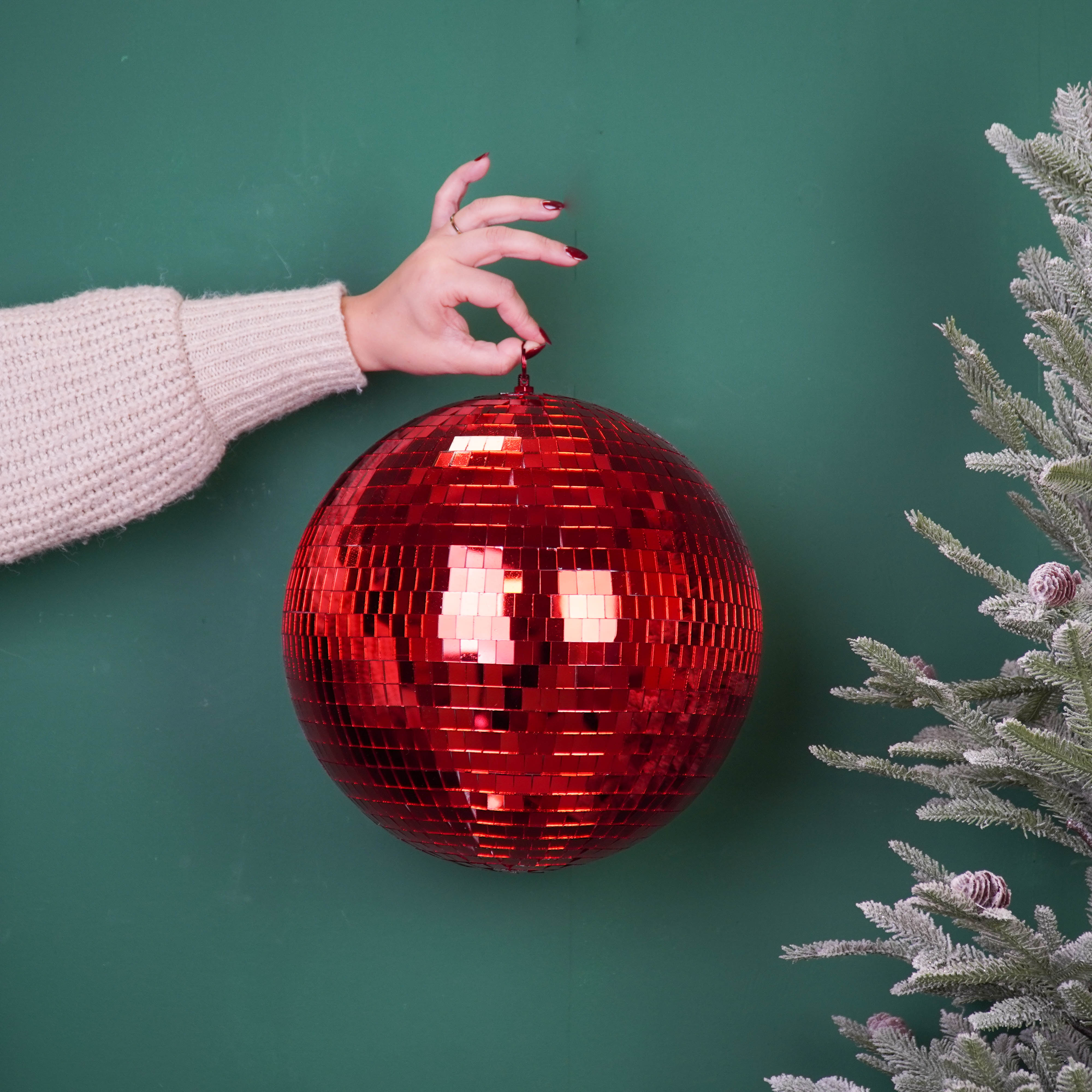 Kerstversiering -  Kersthanger - Discobal - Foam - Rood - 30x30x30cm