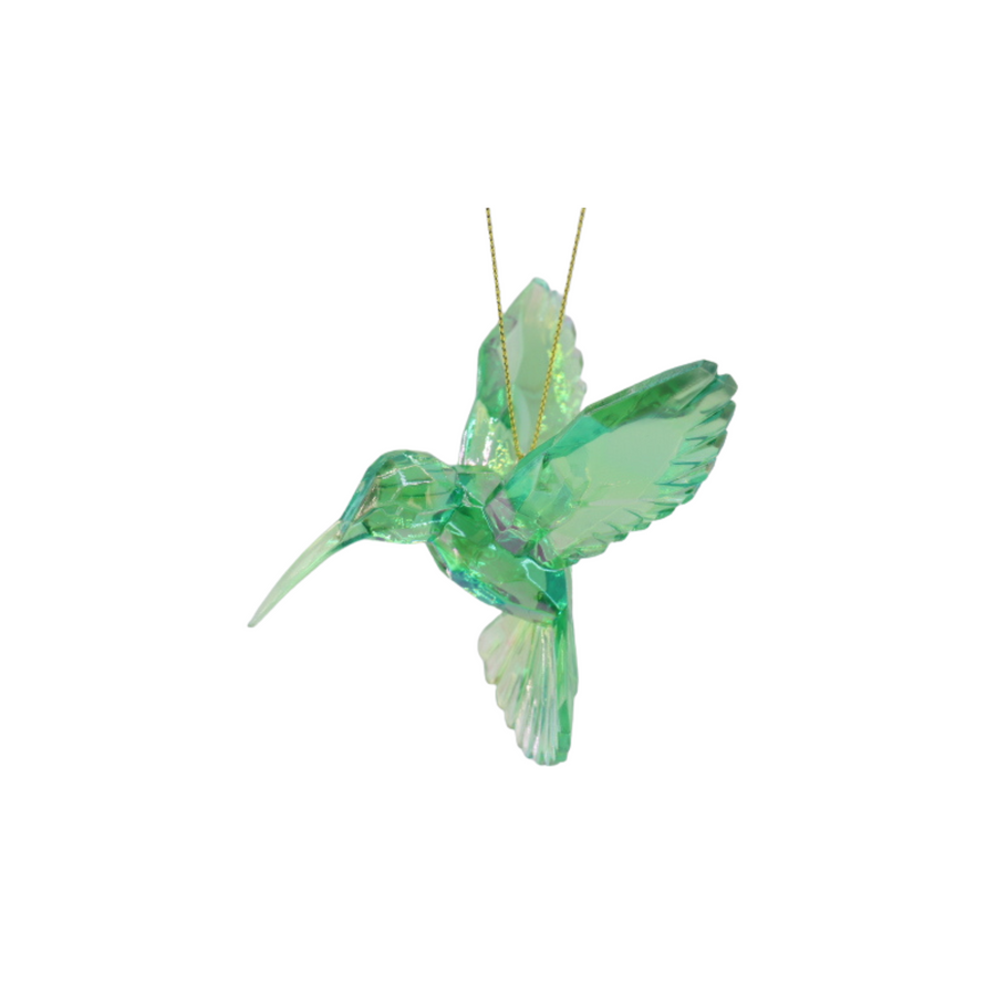 Christmas Hummingbird Ornament - Acrylic - Green - 9.5x7x9 cm