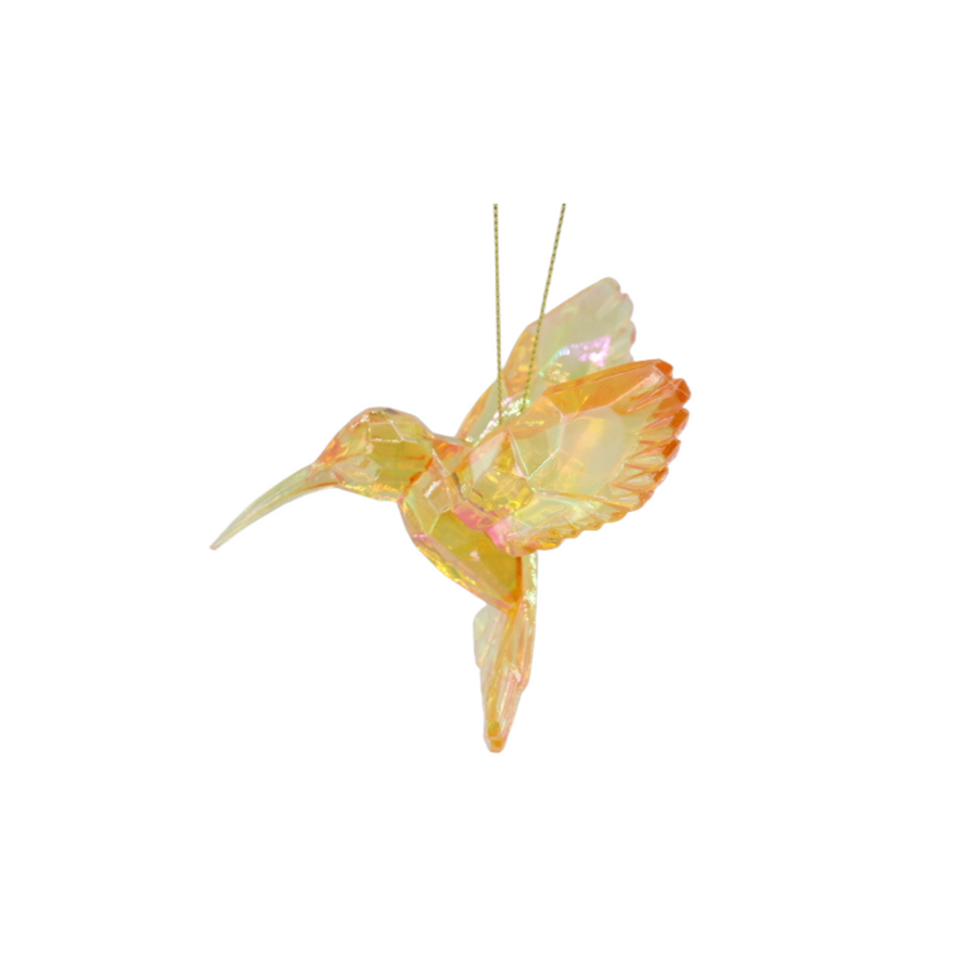 Christmas Decoration - Christmas Ornament Hummingbird - Acrylic - Yellow - 9.5x7x9 cm