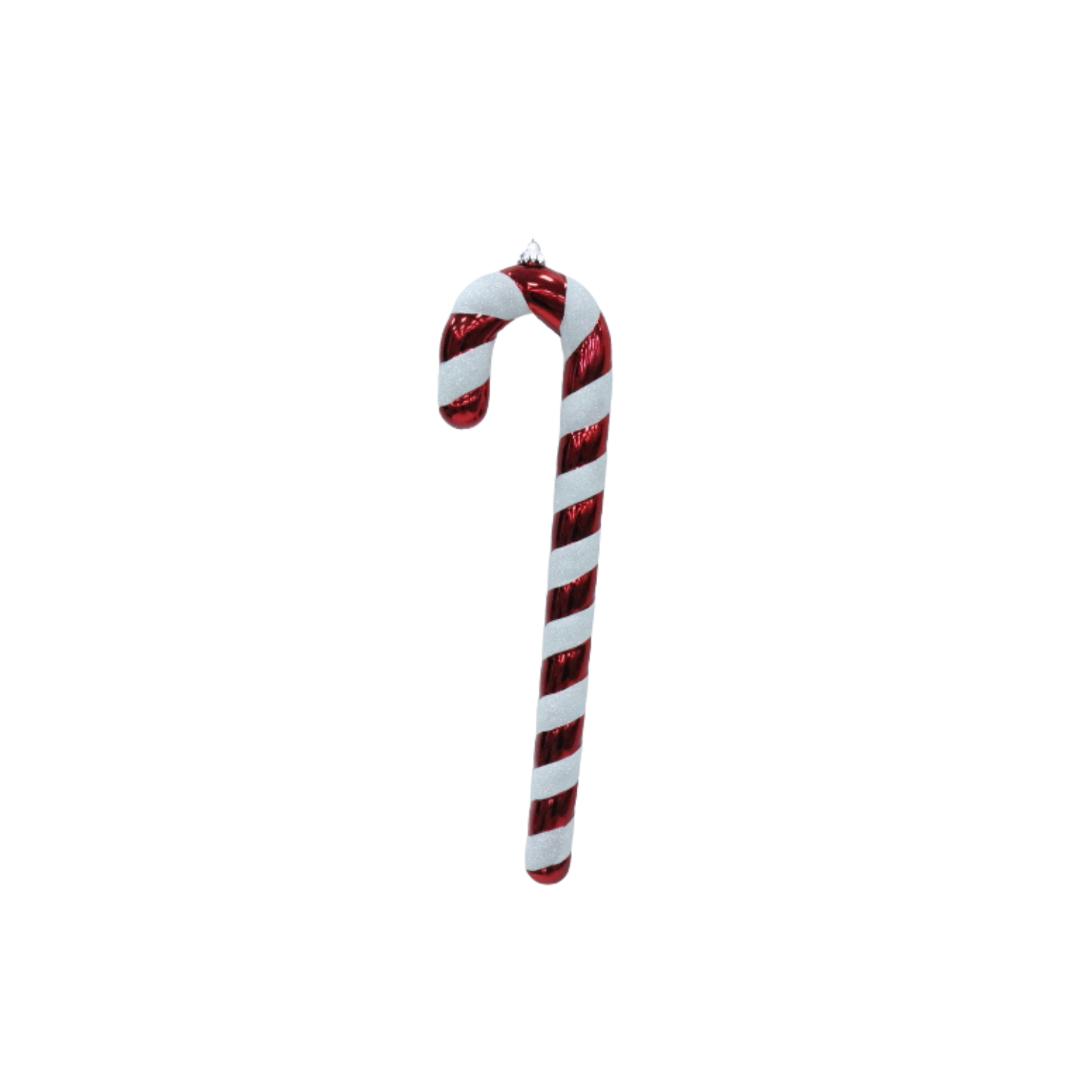 Kerstversiering -  Zuurstok -  Kunststof -  Rood/ Wit - 11x3x42 cm