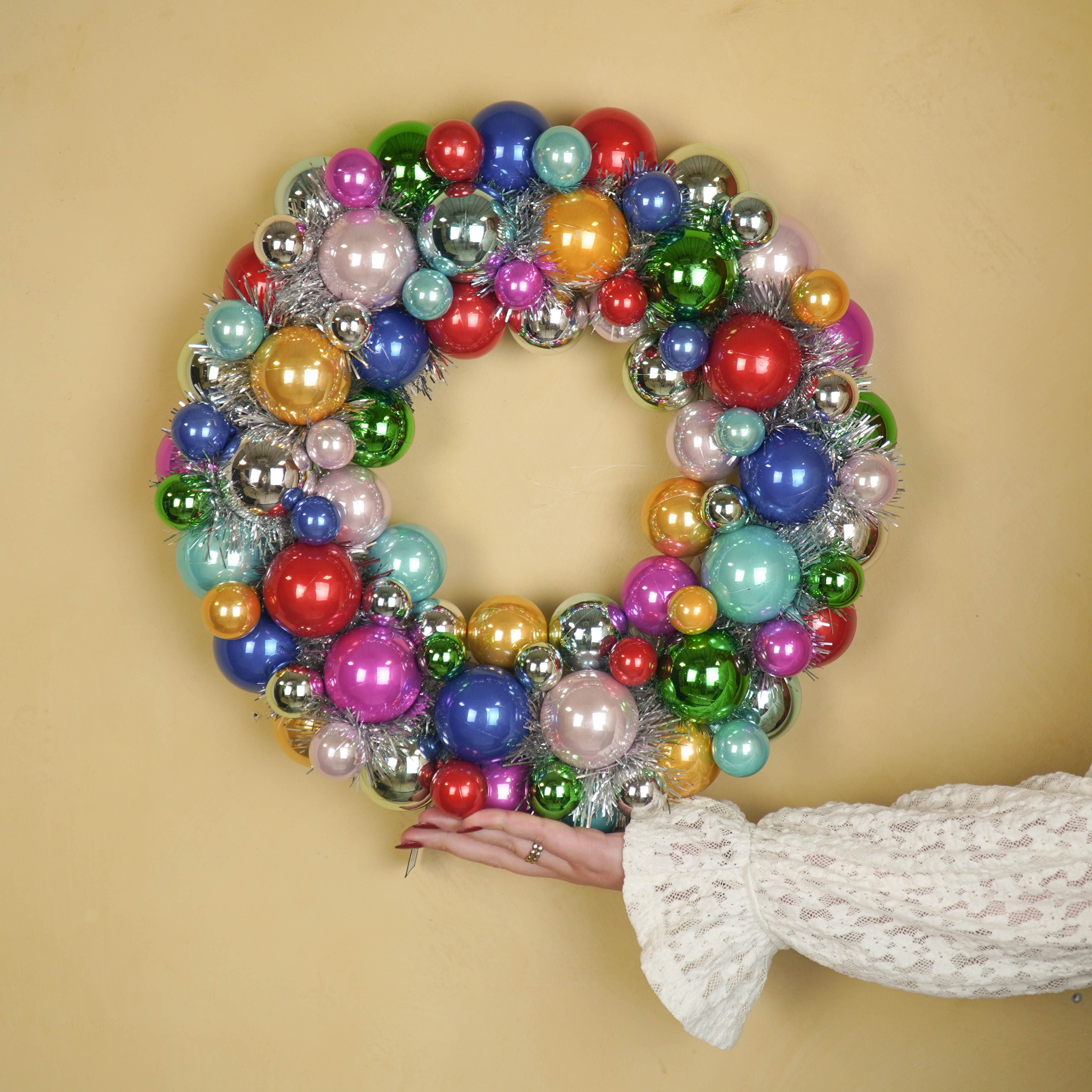 Kerstversiering -  Kerst Krans Kerstballen -  Kunststof -  Multicolour - 34x10 cm