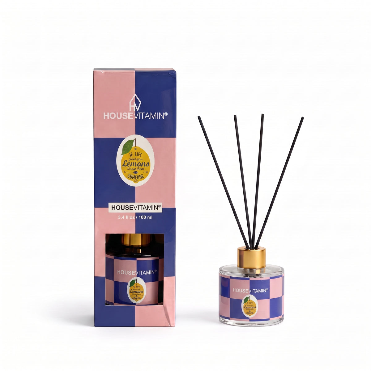 Reed Diffuser - Geurstokjes - Citroen / Bergamot / Basilicum - 100ml