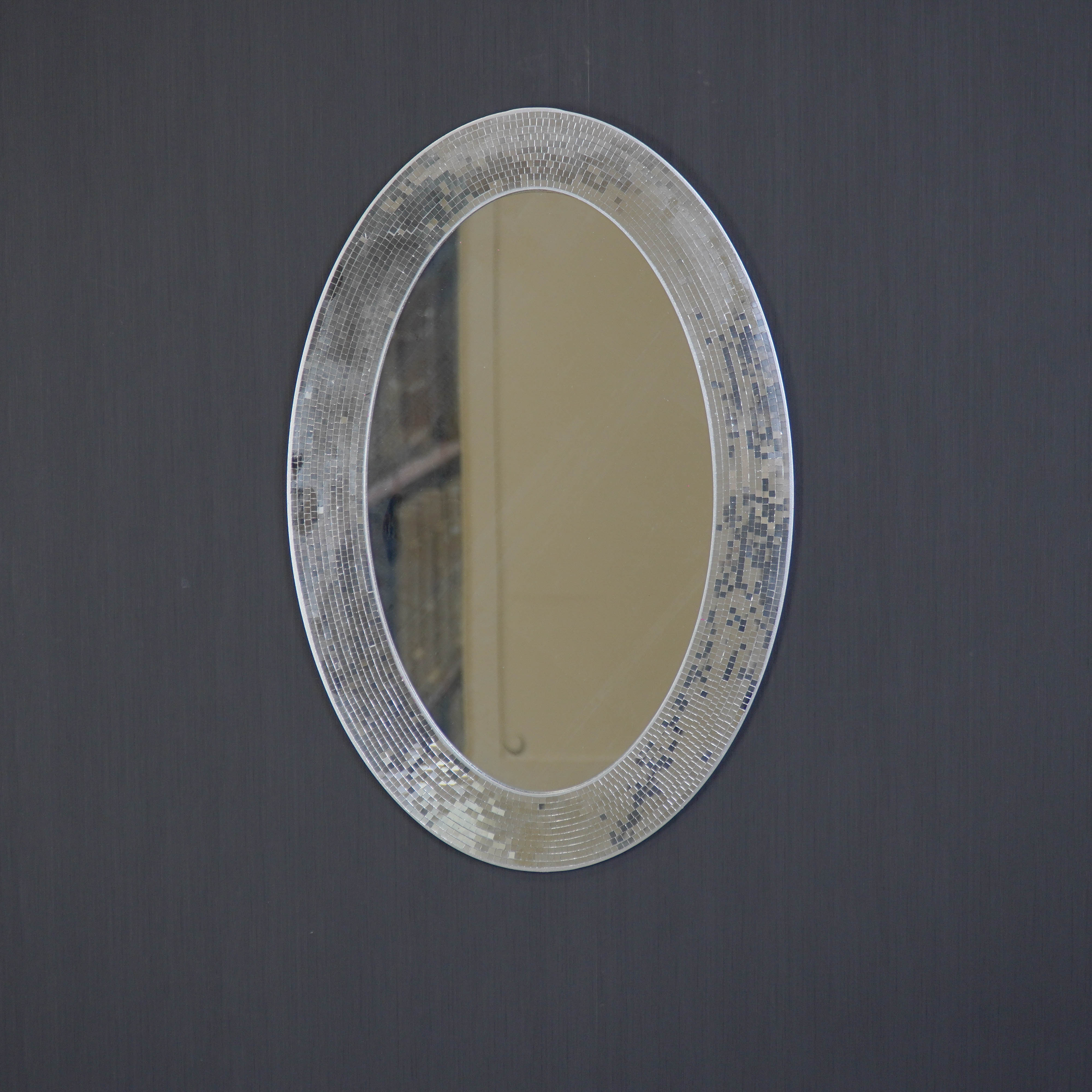 Spiegel - Wandspiegel Discosteentjes - Zilver - 60x1x40cm