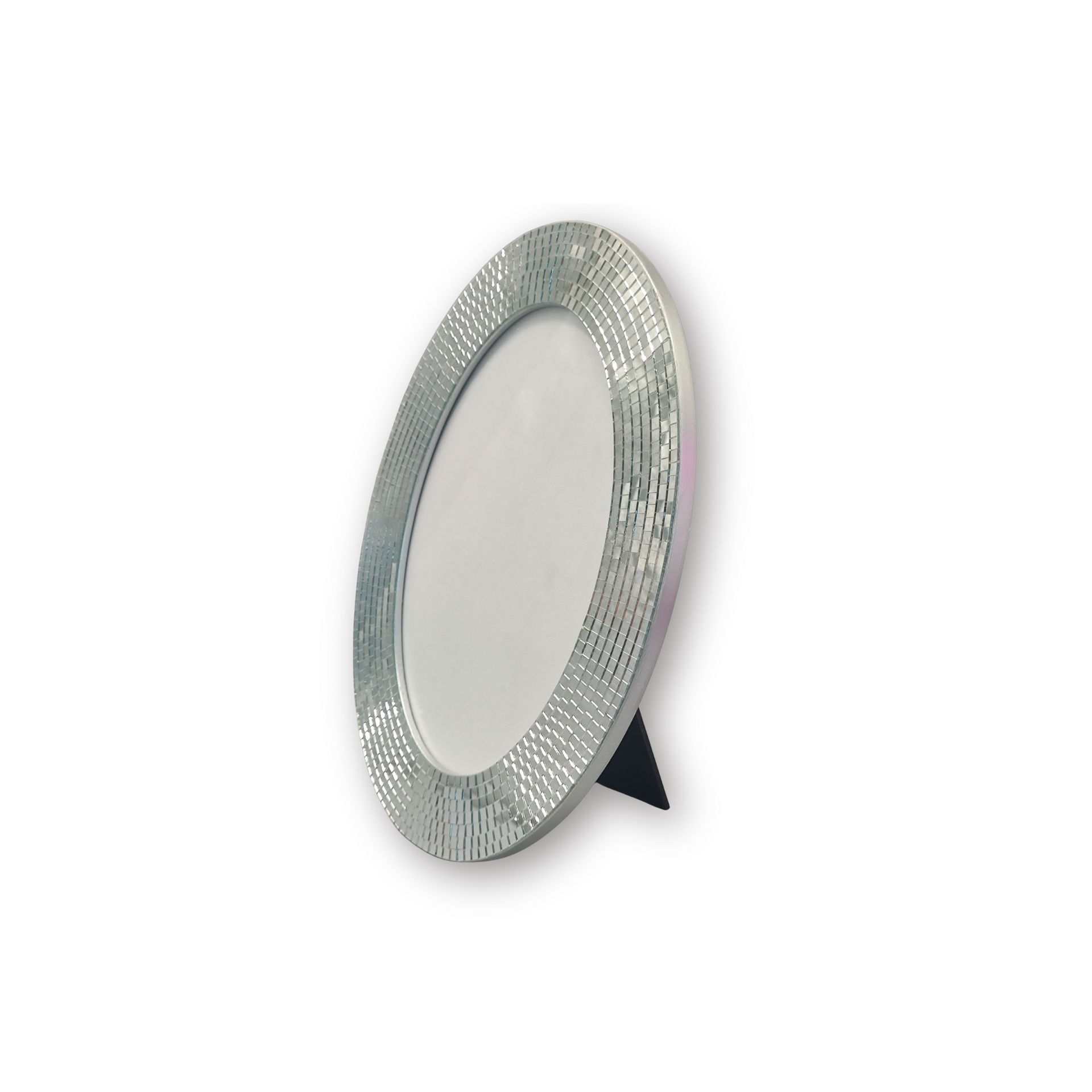 Fotolijst - Ovaal met Discosteentjes - Zilver - 22.5x29x1.3cm