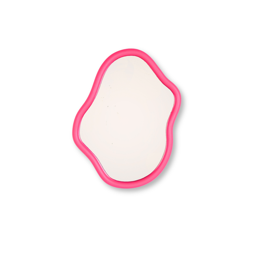 Spiegel - Wandspiegel Organische Vorm - Fluor Roze - 30x40cm