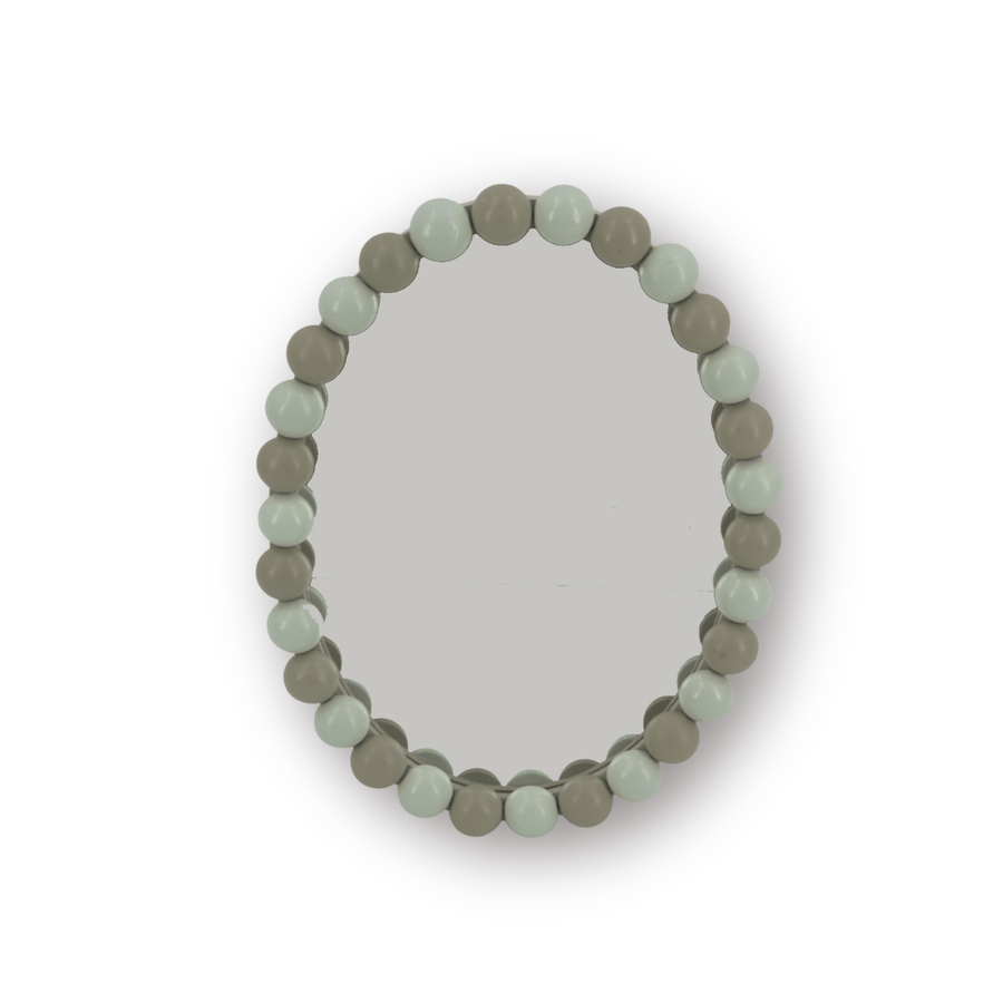 Mirror - Wall Mirror with Beaded Edge - MDF/Glass - Sand/Taupe - 29x22.5cm