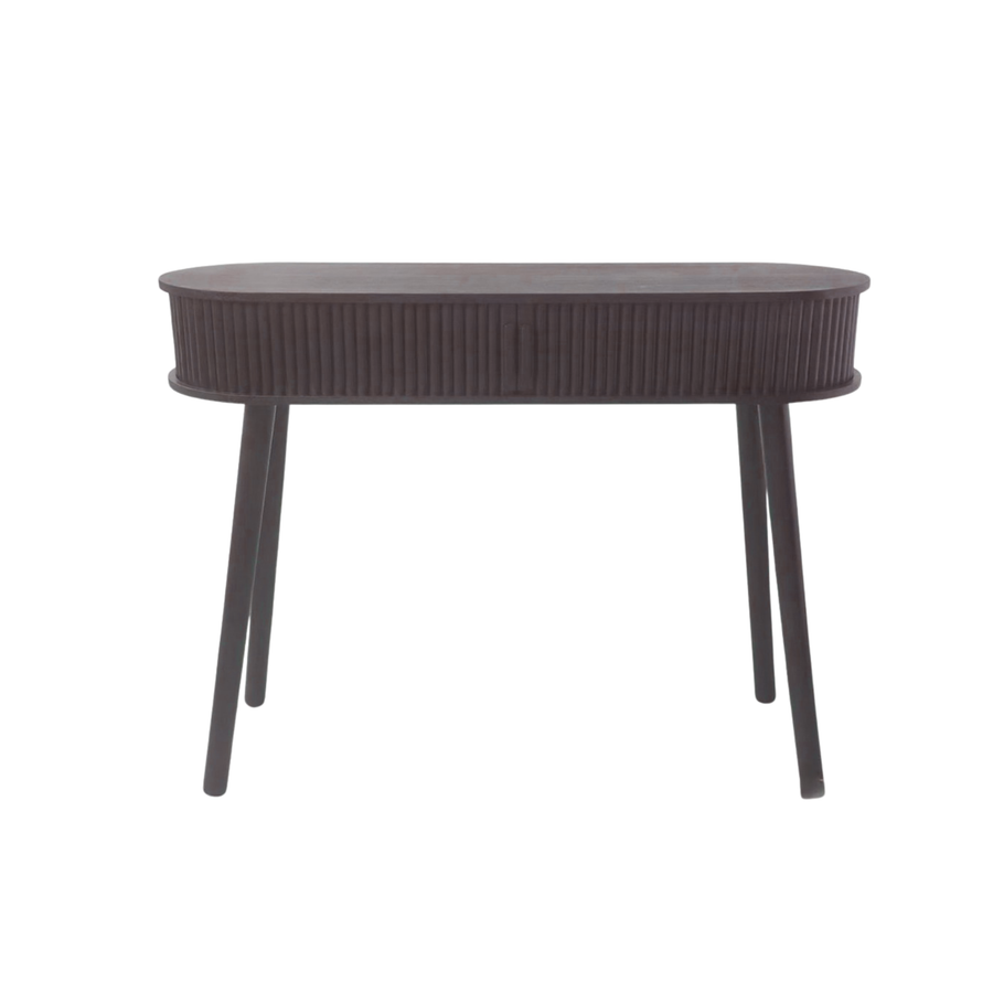 Dressoir - Met Schuifdeur van Latten - Zwart - 100x33x76cm