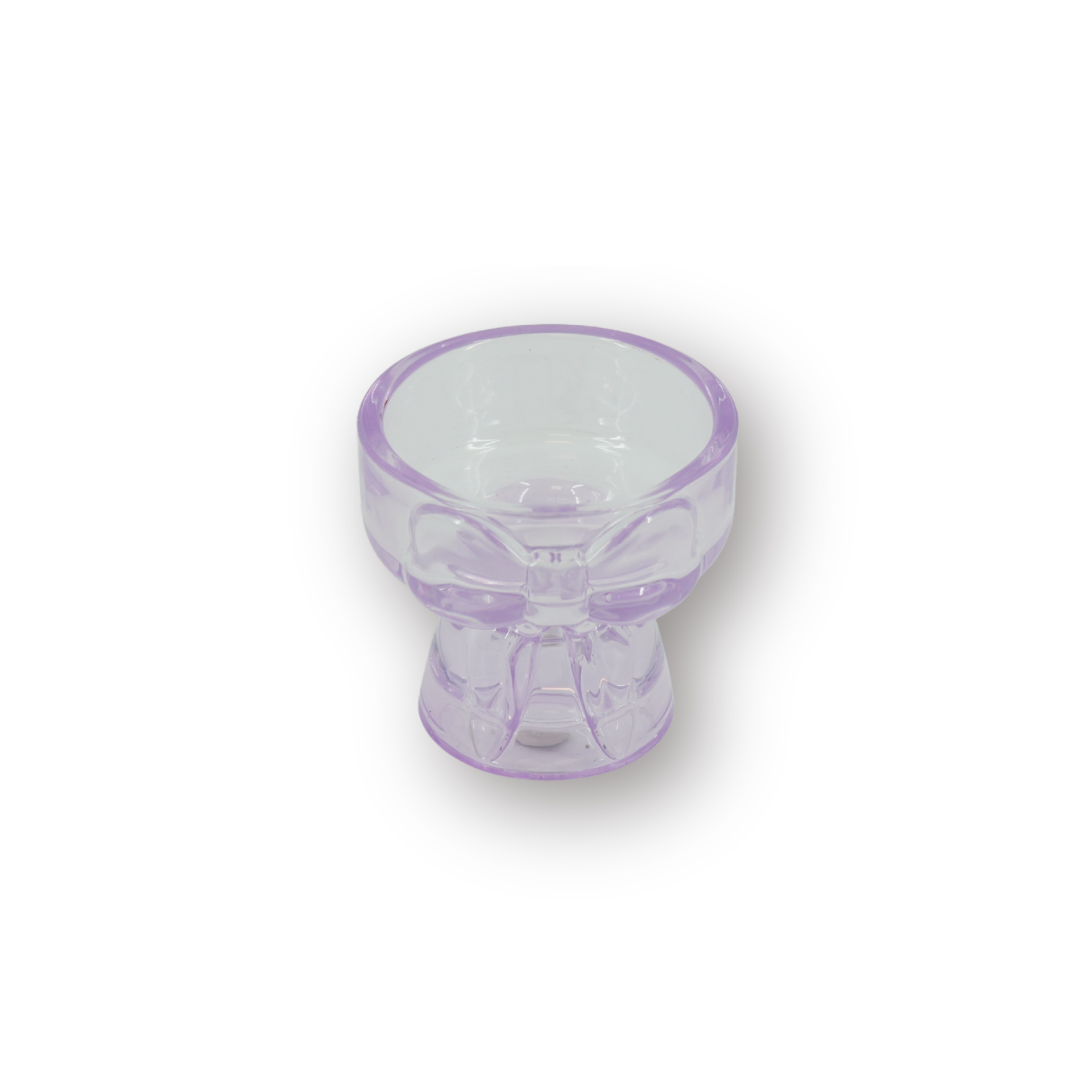Kaarshouder - Kandelaar en Waxinelichthouder Strik - Glas - Lila - 7,5x6,5 cm