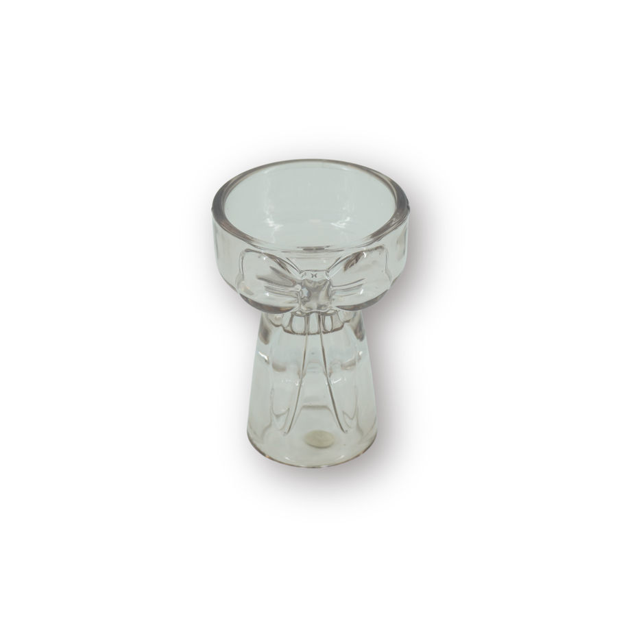 Candle holder - Candlestick and Tealight holder Bow - Glass - Brown - 7.5x9.5 cm