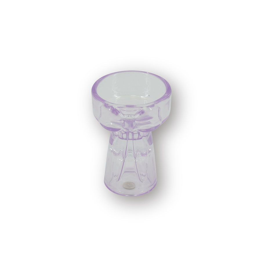 Candle holder - Candlestick and Tealight holder Bow - Glass - Lilac - 7.5x9.5 cm