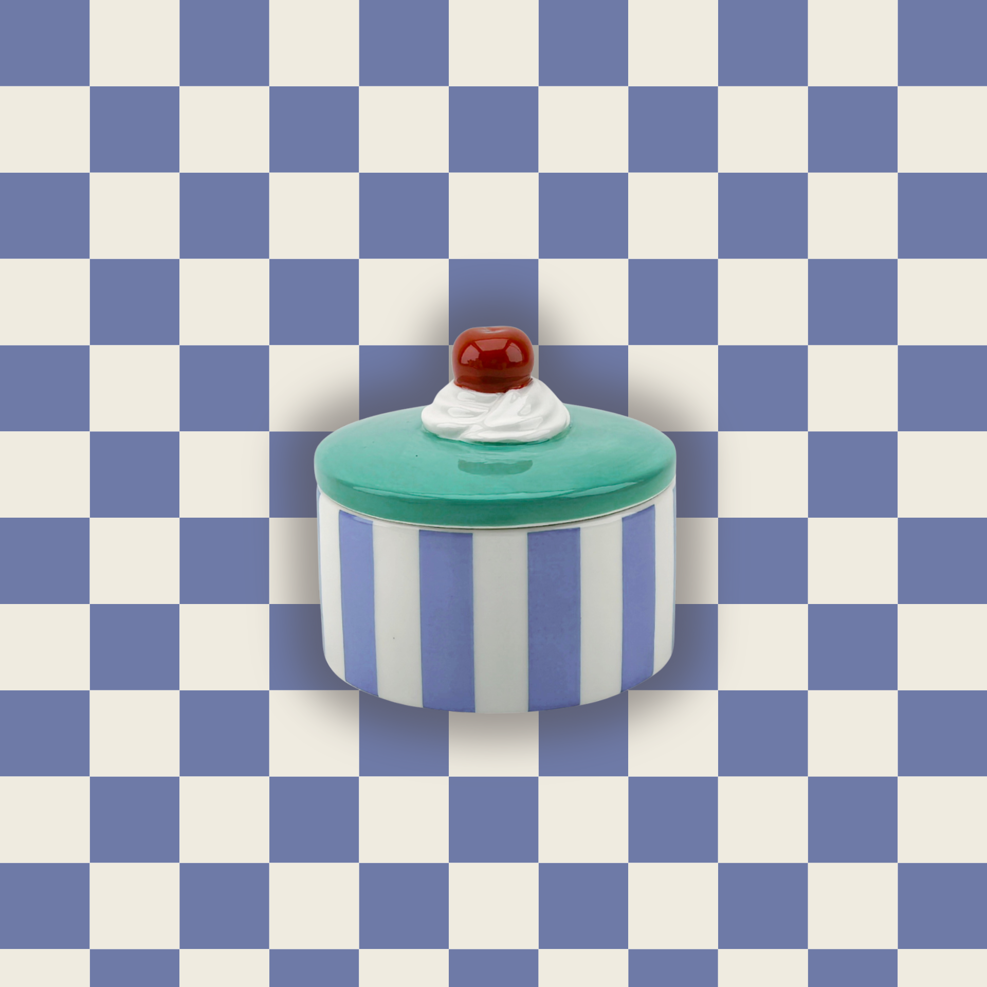 Opbergpot - Tartelette Kers - Blauw/Paars - Dolomite - 9x9x7,5cm