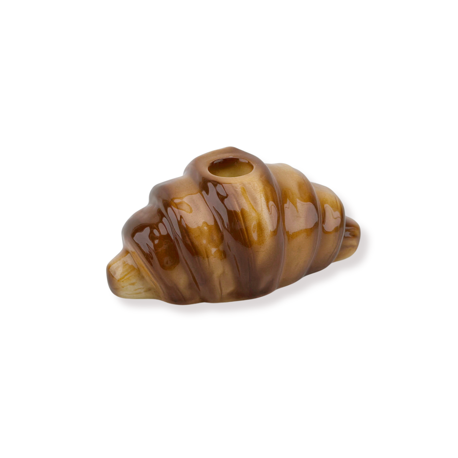 Kaarsenhouder - Croissant Kandelaar - Bruin - Dolomiet - 14,5x8,5x6,5cm