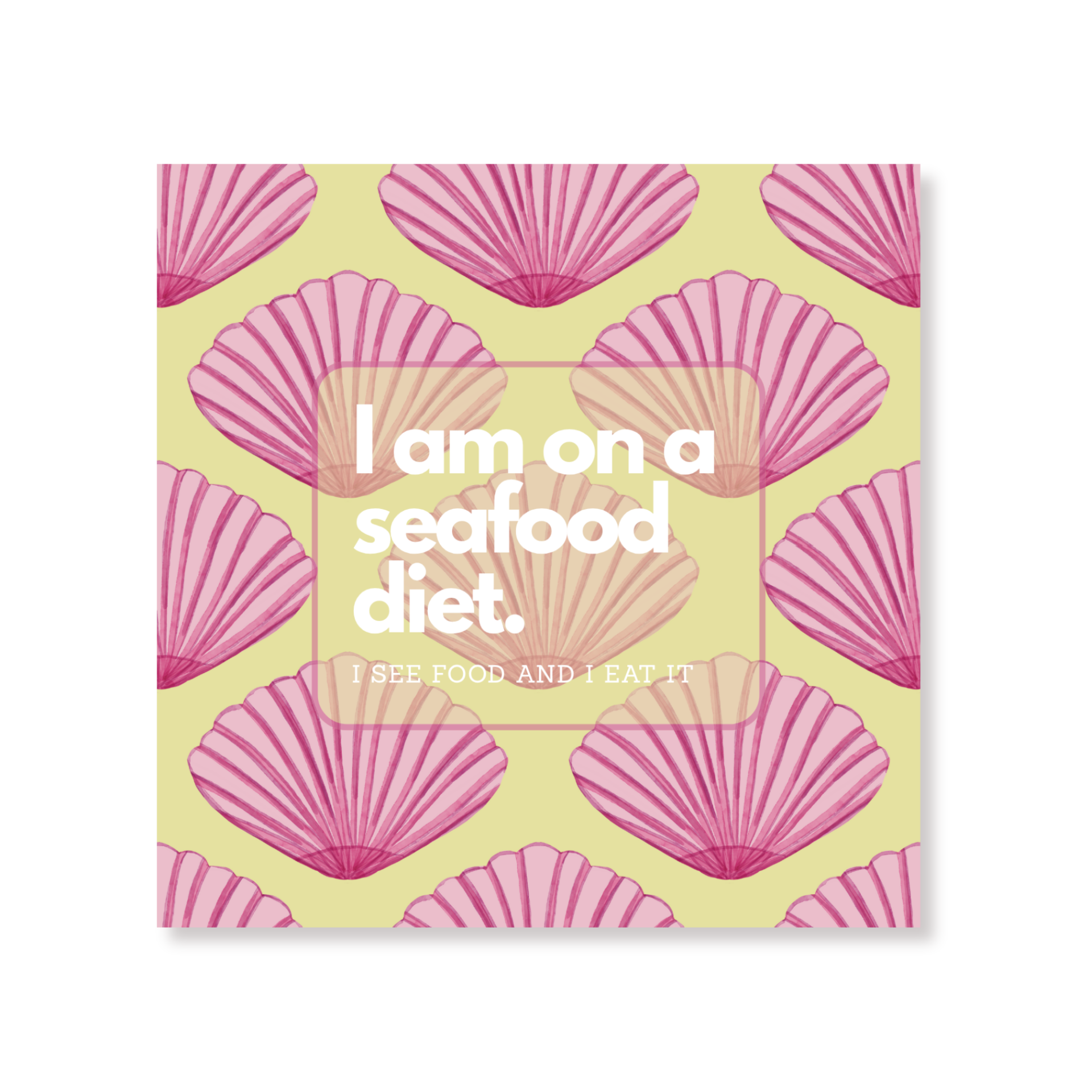 Papieren Servetten 33x33 cm – 3-Laags – FSC – Geel/Roze – 'Seafood Diet' – 20 Stuks