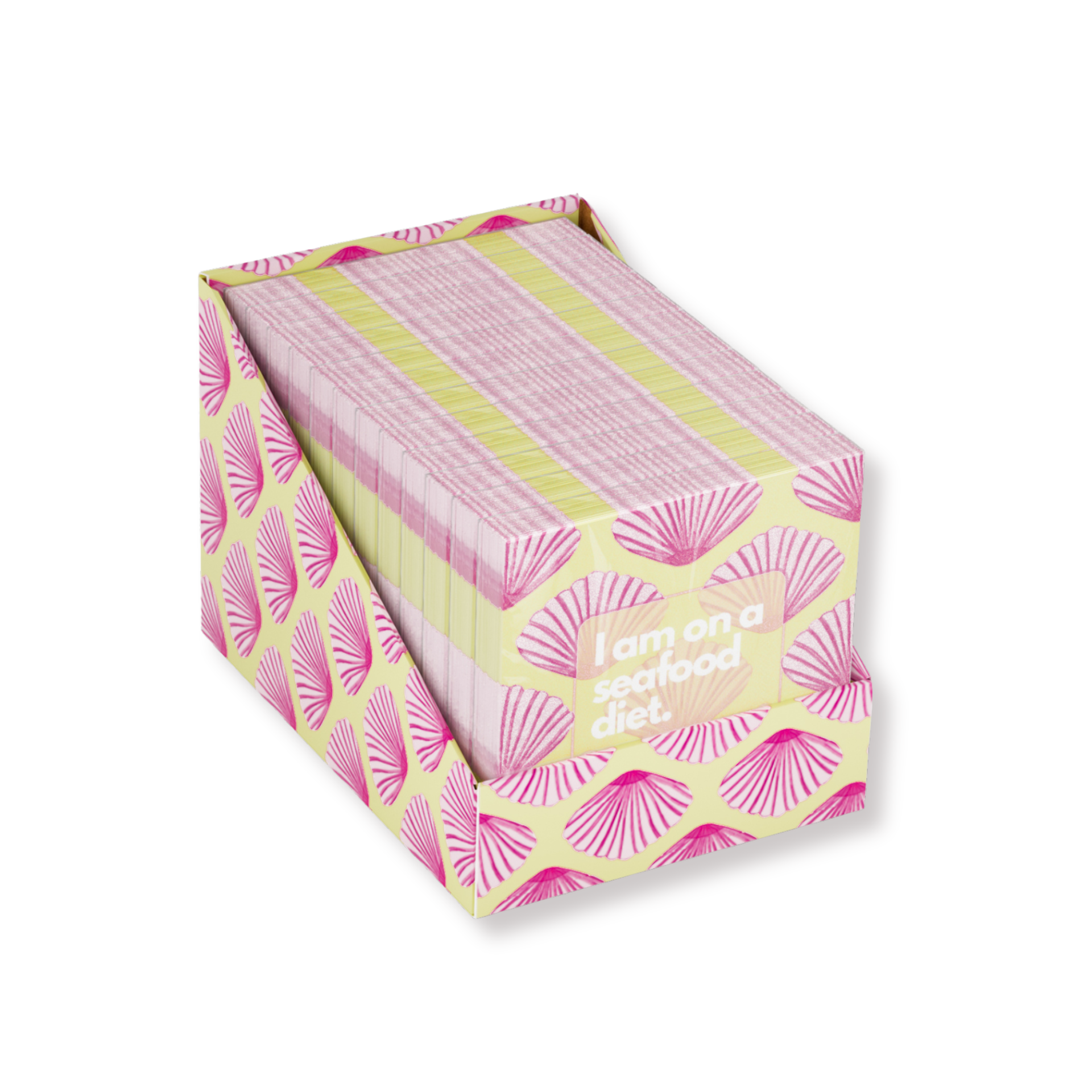 Papieren Servetten 33x33 cm – 3-Laags – FSC – Geel/Roze – 'Seafood Diet' – 20 Stuks