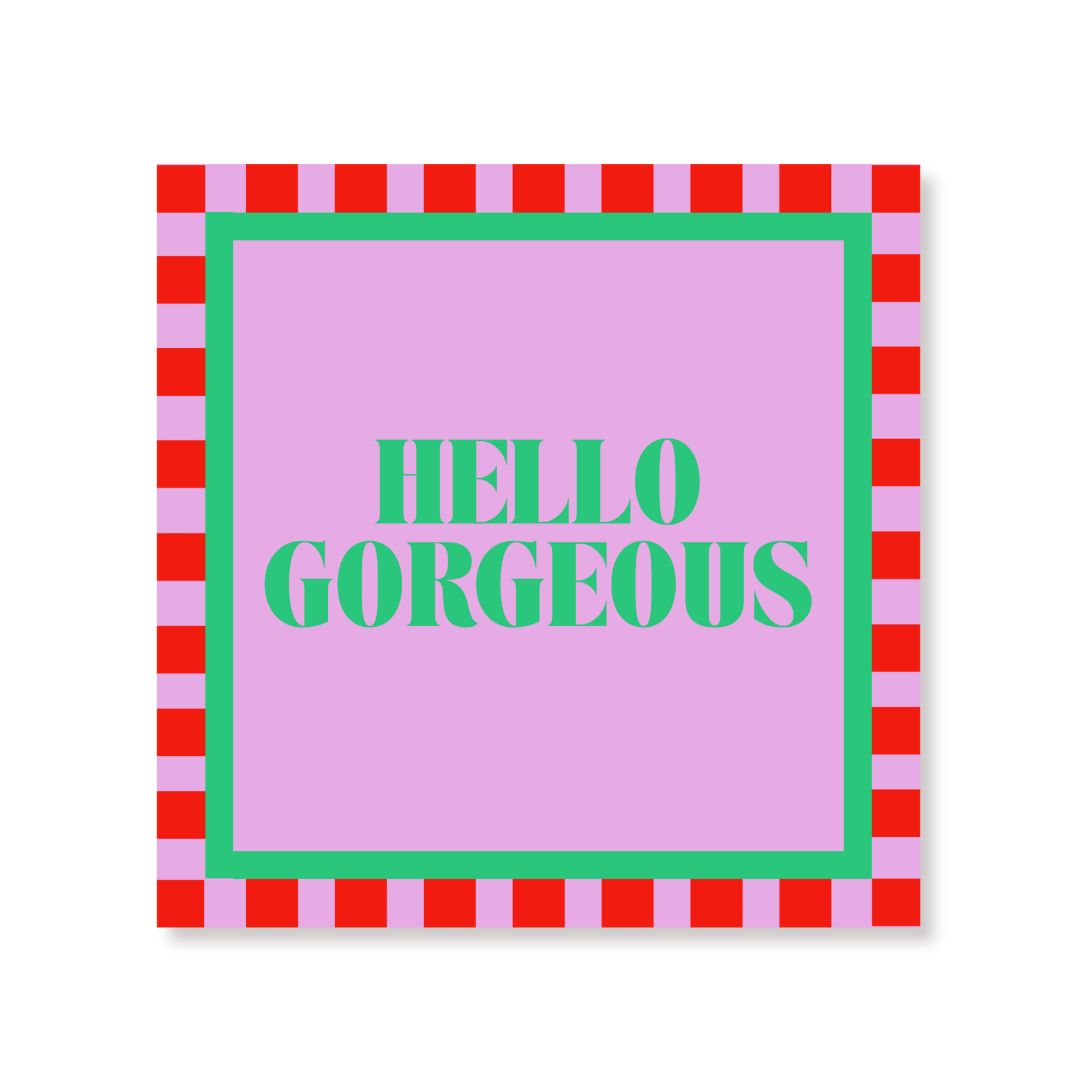 Papieren Servetten 33x33 cm – 3-Laags – FSC –Roze/Rood/Groen – 'Hello Gorgeous' – 20 Stuks
