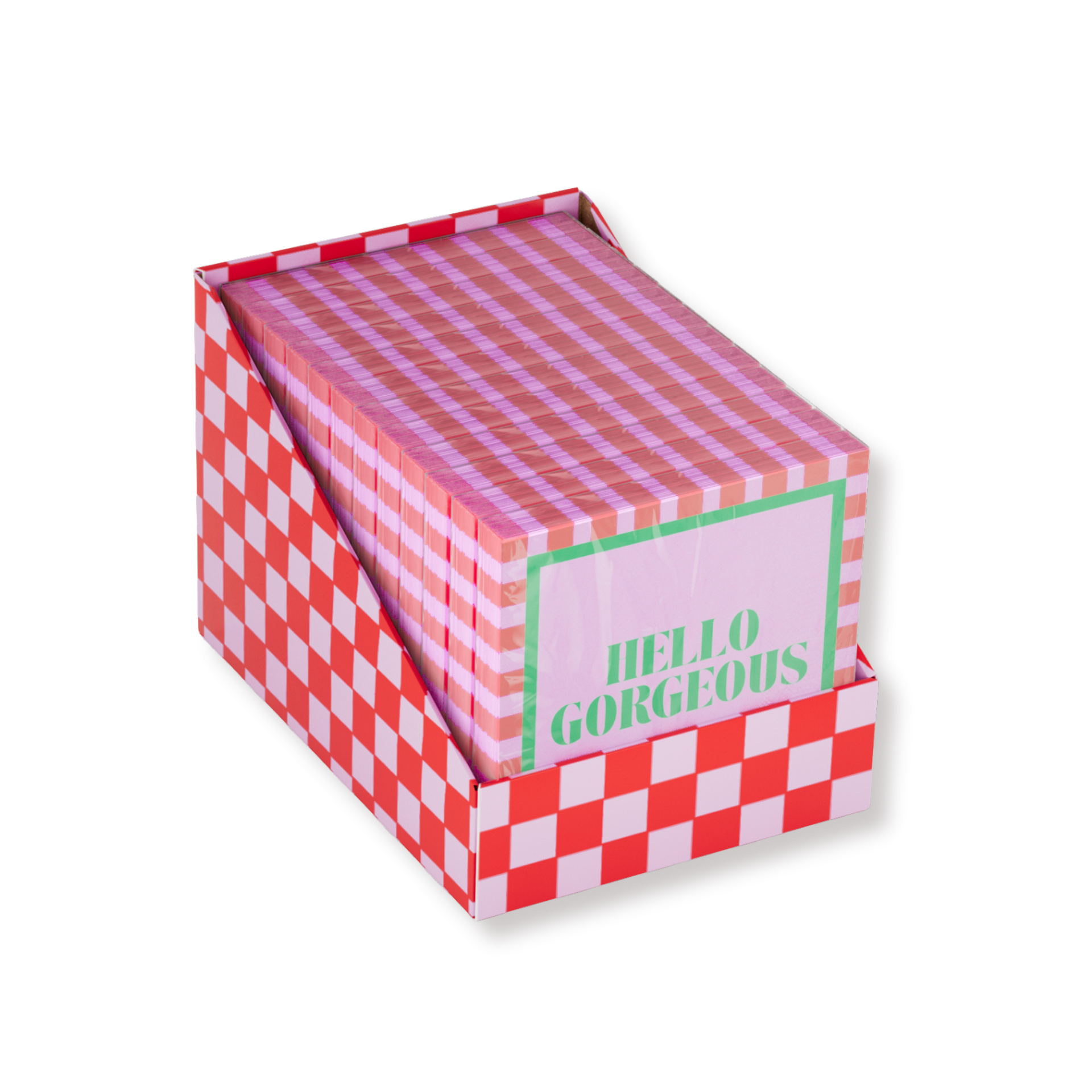 Papieren Servetten 33x33 cm – 3-Laags – FSC –Roze/Rood/Groen – 'Hello Gorgeous' – 20 Stuks