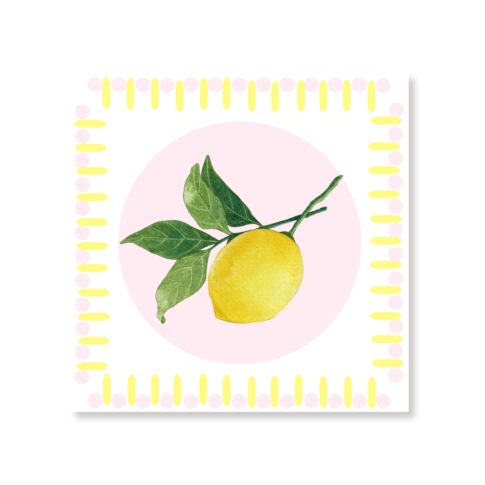 Paper Napkins Lemon– FSC – 3-Ply – 33x33 cm – Display Pack, 12 Packs (20 Pieces per Pack)