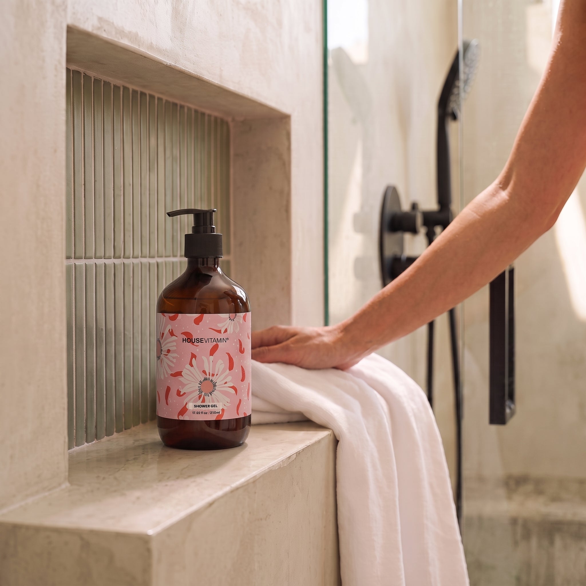 Shower Gel - Vegan Shower Gel Pump Bottle - Floral - 510ml