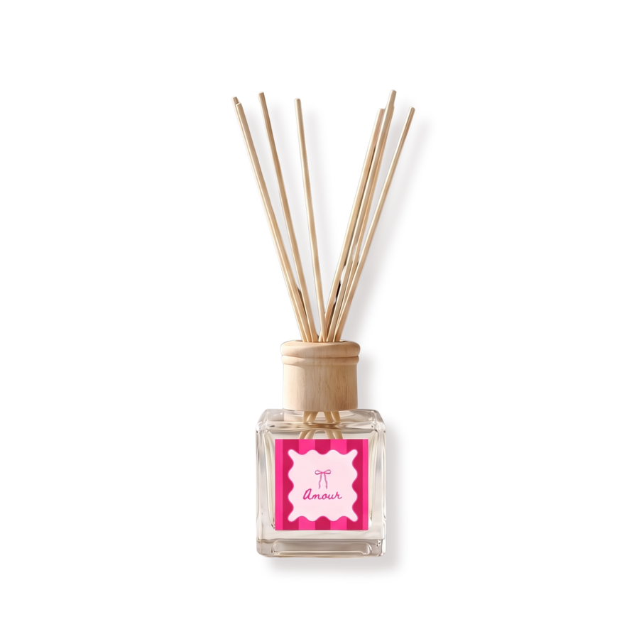 Reed Diffuser - Geurstokjes - Amour - Zoete parfum - 100 ml