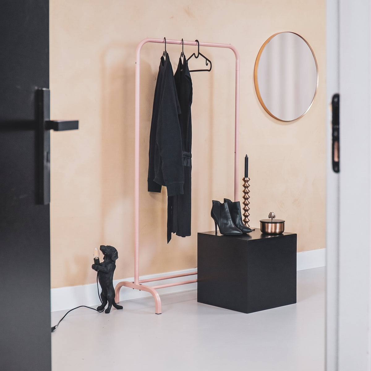 Kledingrek - Metaal - Licht Roze - 80x40x150cm