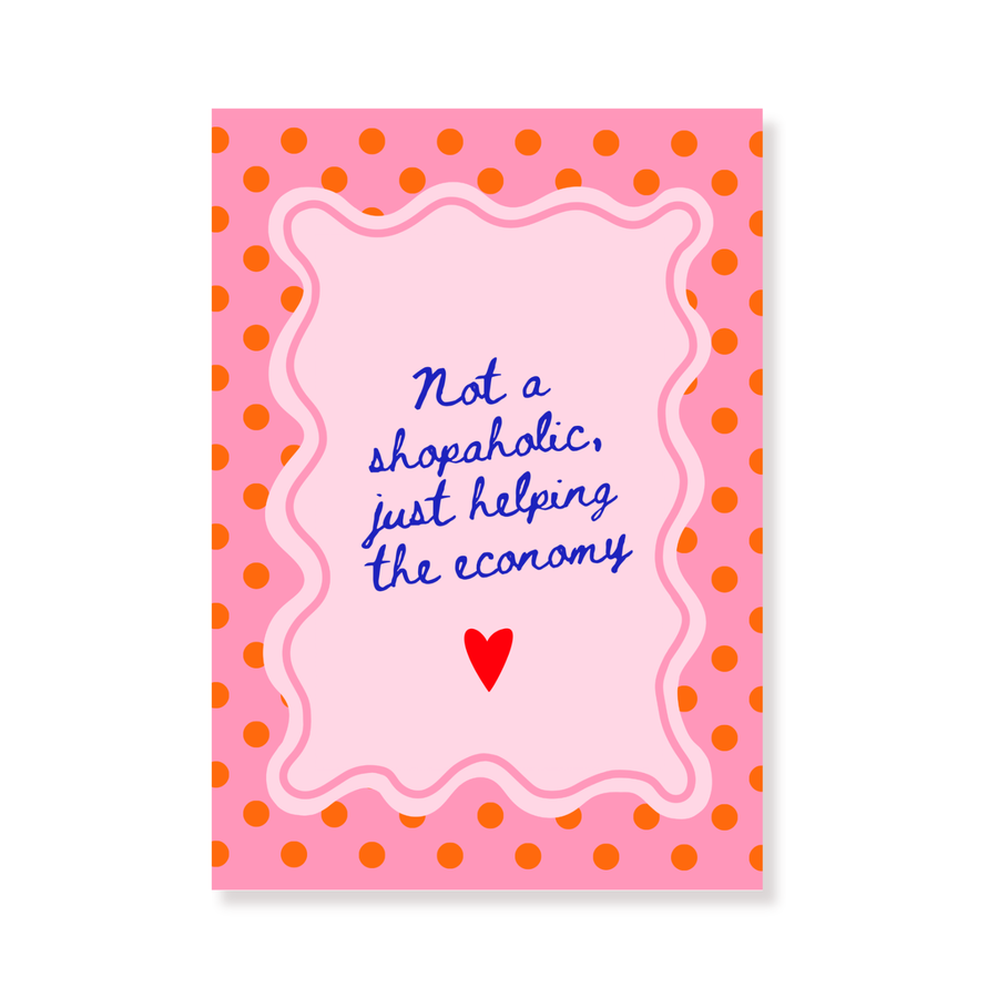 Ansichtkaart - Not a Shopaholic - Papier - Set of 5 - A6